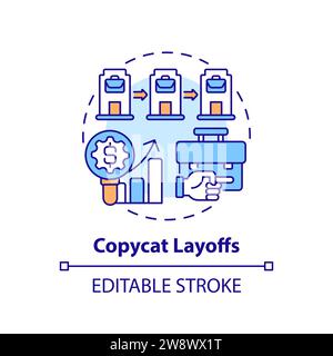 Thin line simple colorful copycat layoffs icon concept Stock Vector