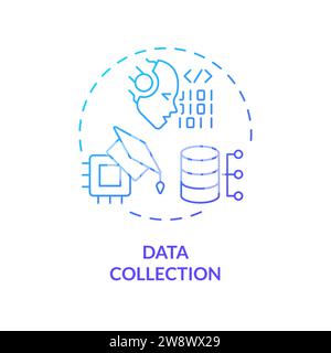 Thin line simple gradient data collection icon concept Stock Vector