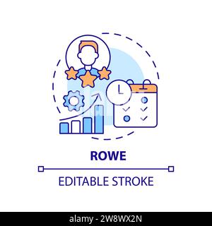 Thin line simple colorful ROWE icon concept Stock Vector