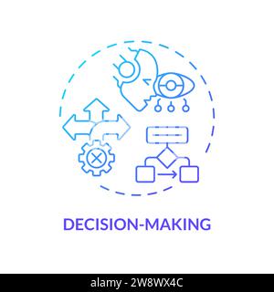 Thin line simple gradient decision making icon concept Stock Vector