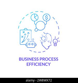 Thin line gradient business process efficiency icon concept Stock Vector