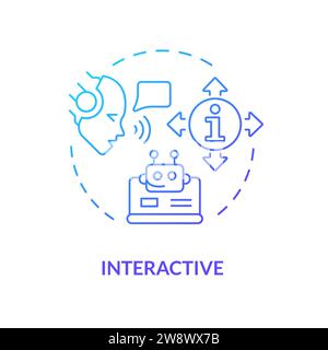 Thin line simple gradient interactive icon concept Stock Vector