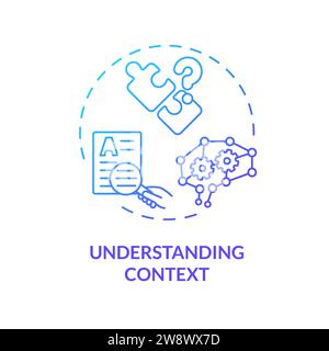 Thin line simple gradient understanding context icon concept Stock Vector