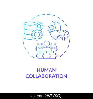 Thin line simple gradient human collaboration icon concept Stock Vector