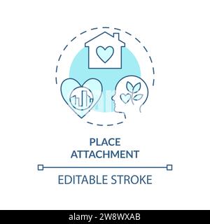 Thin line simple blue place attachment icon concept Stock Vector