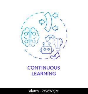 Thin line simple gradient continuous learning icon concept Stock Vector