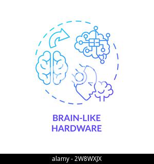 Thin line simple gradient brain like hardware icon concept Stock Vector