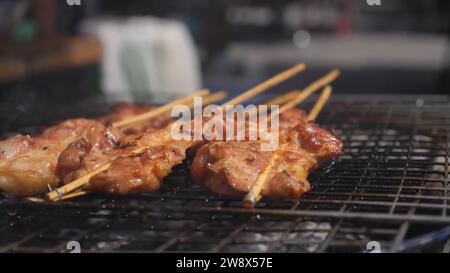 Grilled skewers meat food Stock Photo