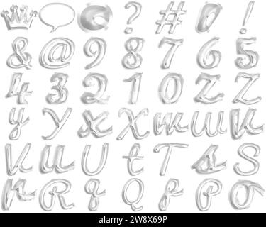 White Foil Balloon Script Alphabet, Elegant Simplicity Stock Photo - Alamy