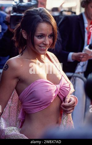 Archival Image. Entertainment - Amsterdam The Netherlands 9th June 2005. The creme de la creme of Indian cinema descend on Amsterdam for the IIFA Awards weekend. Outside the Tuschinski cinema celebrities arrive for the Red Carpet premiere of the film Parineeta. Dutch actress Faya Lourens Bollywood, celebrity, celebrities, actor, actors, actress, International Indian Film Awards, stars, nederland, holland Stock Photo