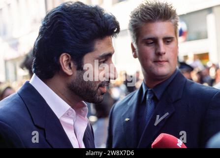 Archival Image. Entertainment - Amsterdam The Netherlands 9th June 2005. The creme de la creme of Indian cinema descend on Amsterdam for the IIFA Awards weekend. Outside the Tuschinski cinema celebrities arrive for the Red Carpet premiere of the film Parineeta. Actor Abhishek Bachchan Bollywood, celebrity, celebrities, actor, actors, actress, International Indian Film Awards, stars, nederland, holland Stock Photo