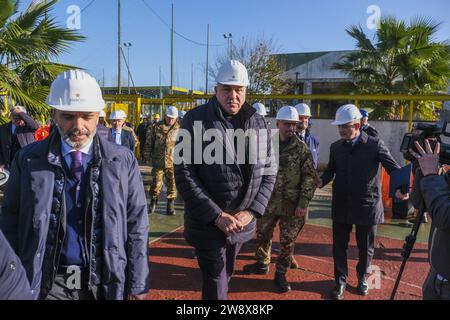 Napoli, Italy. 22nd Dec, 2023. Italian Defence Minister Guido Crosetto visiting the Delphinia centre in Caivano Credit: Live Media Publishing Group/Alamy Live News Stock Photo