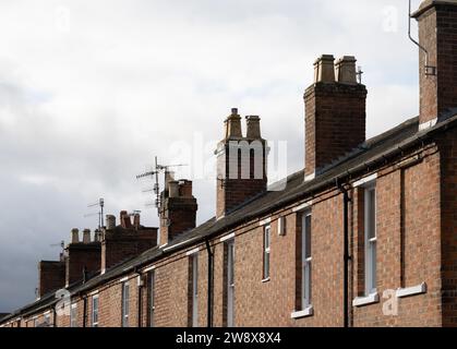 Terraced houses, Stratford-upon-Avon, Warwickshire, England, UK Stock Photo