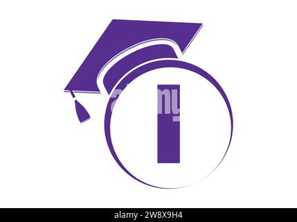 Letter I Education and graduation Logo Design Vector Template. Stock Vector