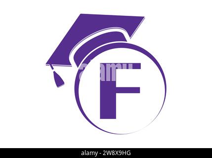 Letter F Education and graduation Logo Design Vector Template. Stock Vector