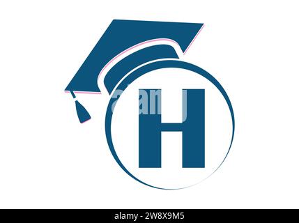 Letter H Education and graduation Logo Design Vector Template. Stock Vector