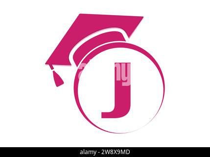 Letter J Education and graduation Logo Design Vector Template. Stock Vector