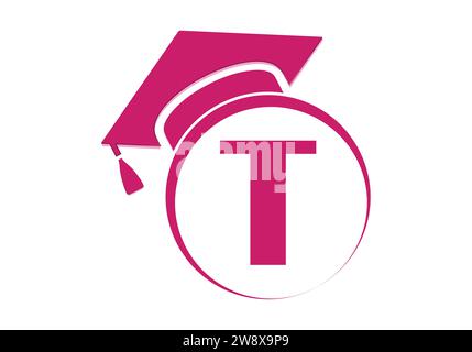 Letter T Education and graduation Logo Design Vector Template. Stock Vector