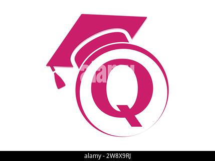 Letter Q Education and graduation Logo Design Vector Template. Stock Vector