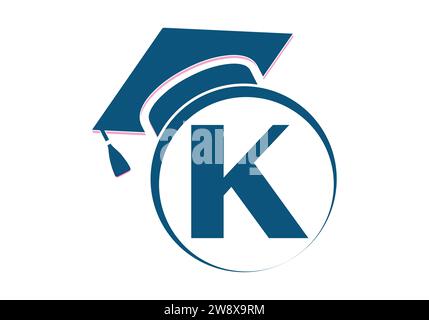 Letter K Education and graduation Logo Design Vector Template. Stock Vector