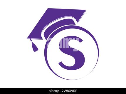 Letter S Education and graduation Logo Design Vector Template. Stock Vector