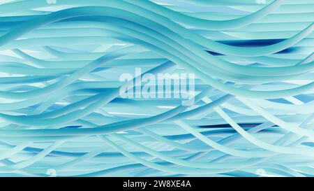 colorful dynamic curved blue stripes and lines, Abstract smooth wavy cables, loop animation, Premium luxury design, geometric Technology, ribbons Curl Stock Photo