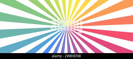 Colorful  banner rays, sunbeam light lines background, color wheel Stock Vector