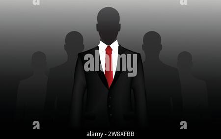 VECTOR ILLUSTRATION MEN IN BLACK SUITS, BUSINESS MEN Stock Vector