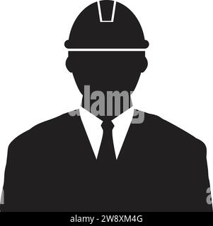 Construction Worker icon | Engineer icon | Builder icon with helmet Stock Vector