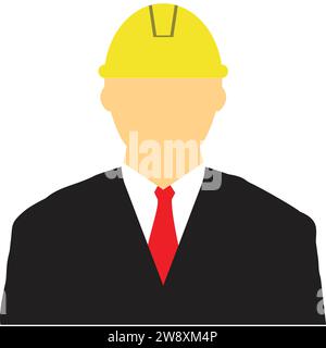 Construction Worker icon | Engineer icon | Builder icon with helmet Stock Vector