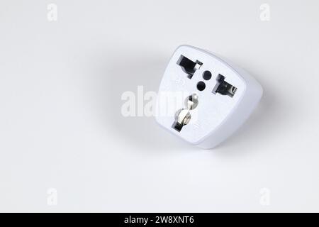 Universal plugs adapters isolated on white background. Stock Photo