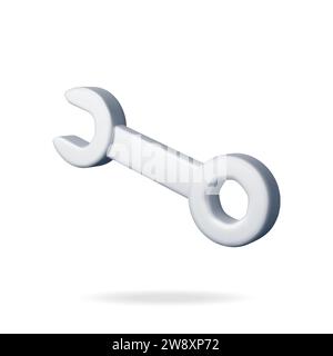 3d Wrench Tool Isolated on White Stock Vector