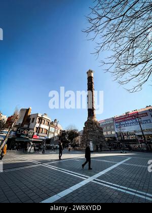 Istanbul, Turkiye - DEC 21, 2022: The Column of Constantine was built for Roman emperor Constantine the Great to commemorate the dedication of Constan Stock Photo