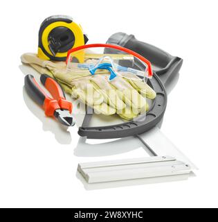 Large collection of building tools Stock Photo