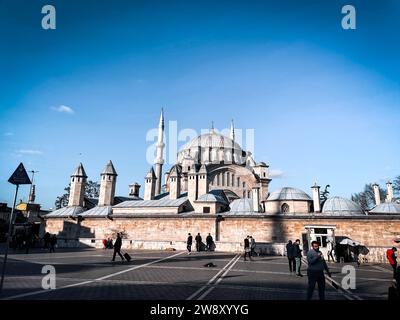 Istanbul, Turkiye - DEC 21, 2022: The Nuruosmaniye Mosque is an 18th century Ottoman mosque located in Fatih, Istanbul. It was inscribed in the Tentat Stock Photo
