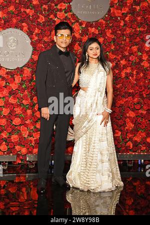 Mumbai, India. 21st Dec, 2023. Bollywood actress Kajol Devgan poses for a photo on the occasion of Bollywood producer, distributor and real estate developer Anand Pandit's 60th birthday party celebration in Mumbai. (Photo by Ashish Vaishnav/SOPA Images/Sipa USA) Credit: Sipa USA/Alamy Live News Stock Photo