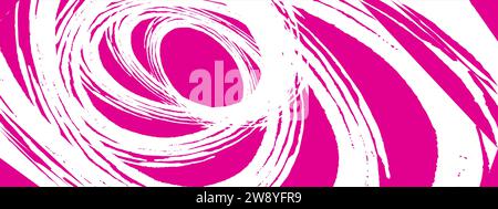 pink background with circular brush strokes Stock Vector