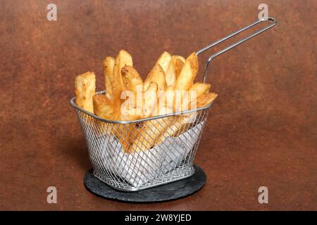 Close up of French Fries in a basket. Stock Photo