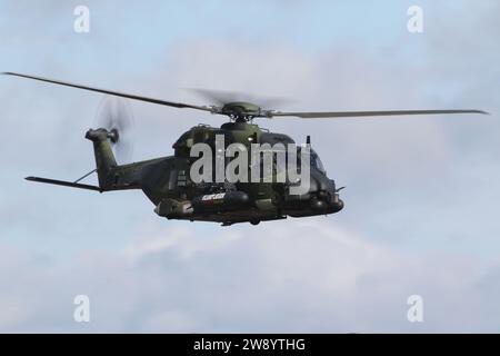 79+38, a NHIndustries NH90 TTH operated by the German Army, departing from RAF Fairford in Gloucestershire, England, after participating in the Royal International Air Tattoo 2023 (RIAT 2023). Stock Photo