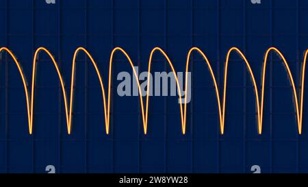 Ventricular tachycardia heartbeat rhythm, illustration Stock Photo