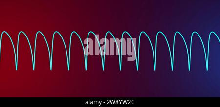 Ventricular tachycardia heartbeat rhythm, illustration Stock Photo