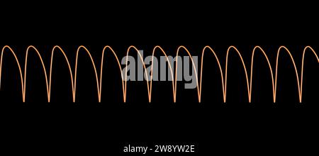 Ventricular tachycardia heartbeat rhythm, illustration Stock Photo