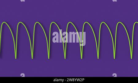 Ventricular tachycardia heartbeat rhythm, illustration Stock Photo