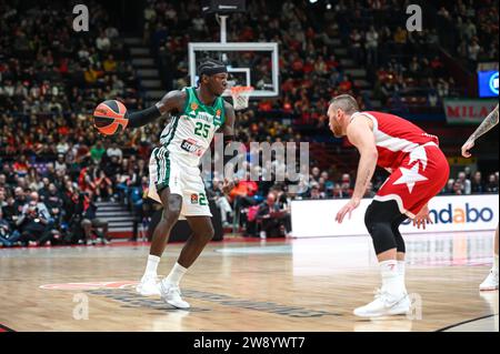 Milano, Lombardy, Italy. 22nd Dec, 2023. 25 KENDRICK NUNN of Panathinaikos Aktor Athens during the Euroleague, Round 16, match between EA7 Emporio Armani Milan and Panathinaikos Aktor Athens at Mediolanum Forum on December 22, 2023, in Milano, Italy. (Credit Image: © Stefanos Kyriazis/ZUMA Press Wire) EDITORIAL USAGE ONLY! Not for Commercial USAGE! Stock Photo