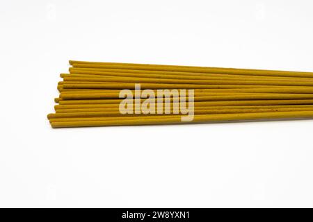 Incense sticks on a white background Stock Photo