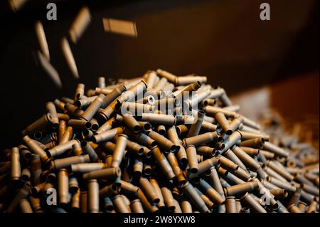 Shell casings ammunition production workshop Stock Photo - Alamy