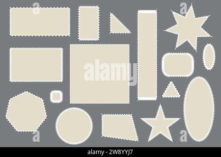 Vector blank postage stamps frames set. Stock Vector