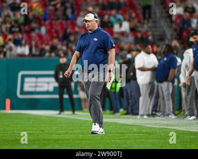 December 22, 2023: Georgia Tech head coach Brent Key during second half of Union Home Mortgage Gasparilla Bowl. Georgia Tech defeated UCF 30-17 at Raymond James Stadium in Tampa, FL. Romeo T Guzman/Cal Sport Media Stock Photo