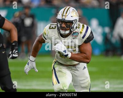 December 22, 2023: Georgia Tech linebacker Paul Moala (13) during second half of Union Home Mortgage Gasparilla Bowl. Georgia Tech defeated UCF 30-17 at Raymond James Stadium in Tampa, FL. Romeo T Guzman/Cal Sport Media Stock Photo