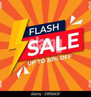 flash sale banner template. flash sale offer banner design Stock Vector